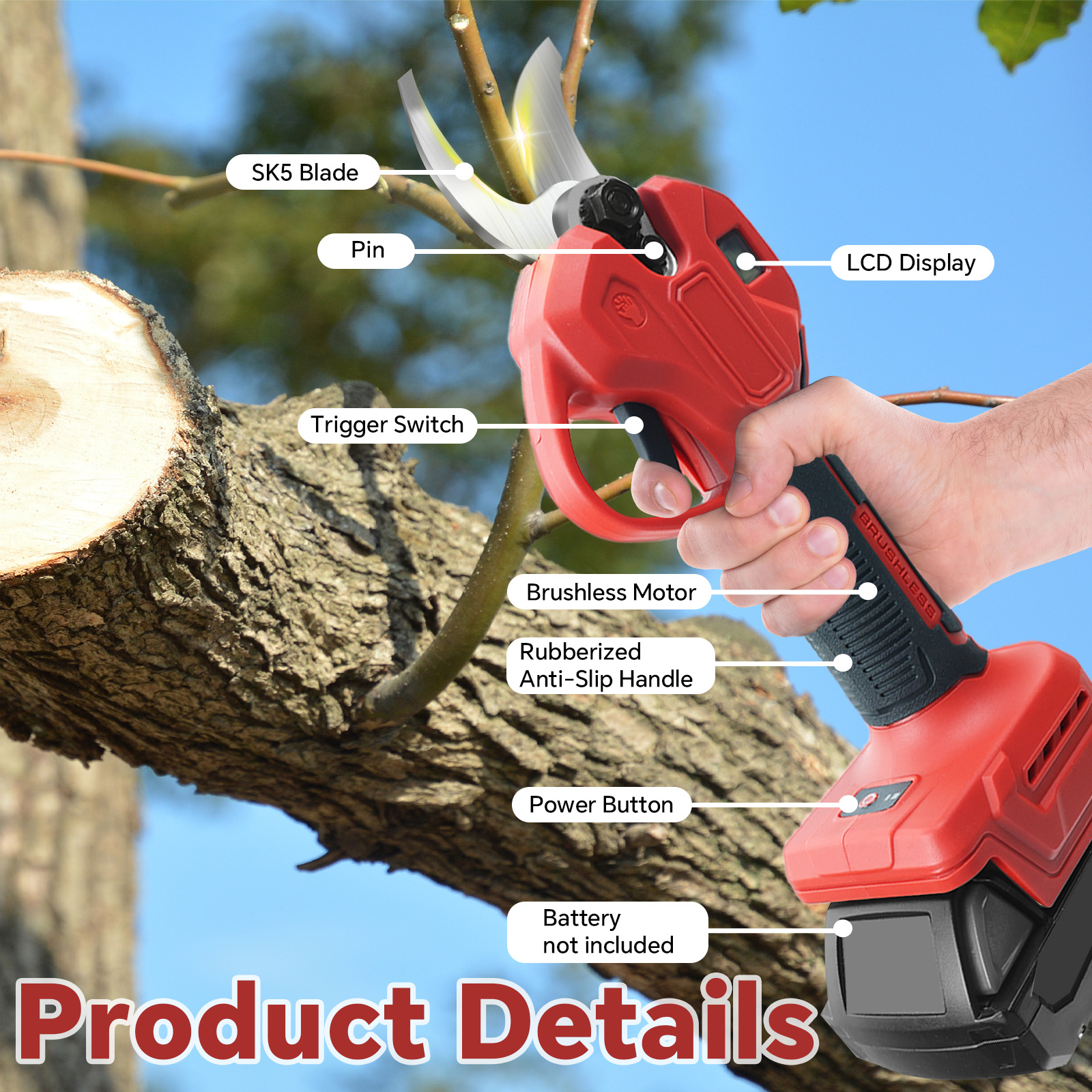 30mm Brushless Electric Prunin - Gardening Tools Basic recensie en prijs