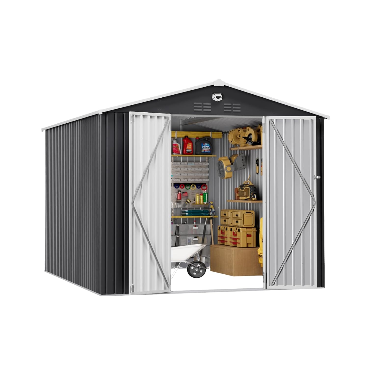 10x12 FT Metal Outdoor Storage - Gardening Tools Bundle recensie en prijs