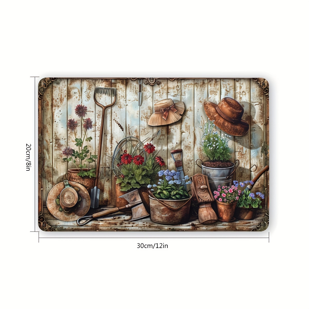 2D Flat, Vintage Floral Metal  - Gardening Tools Vintage recensie en prijs
