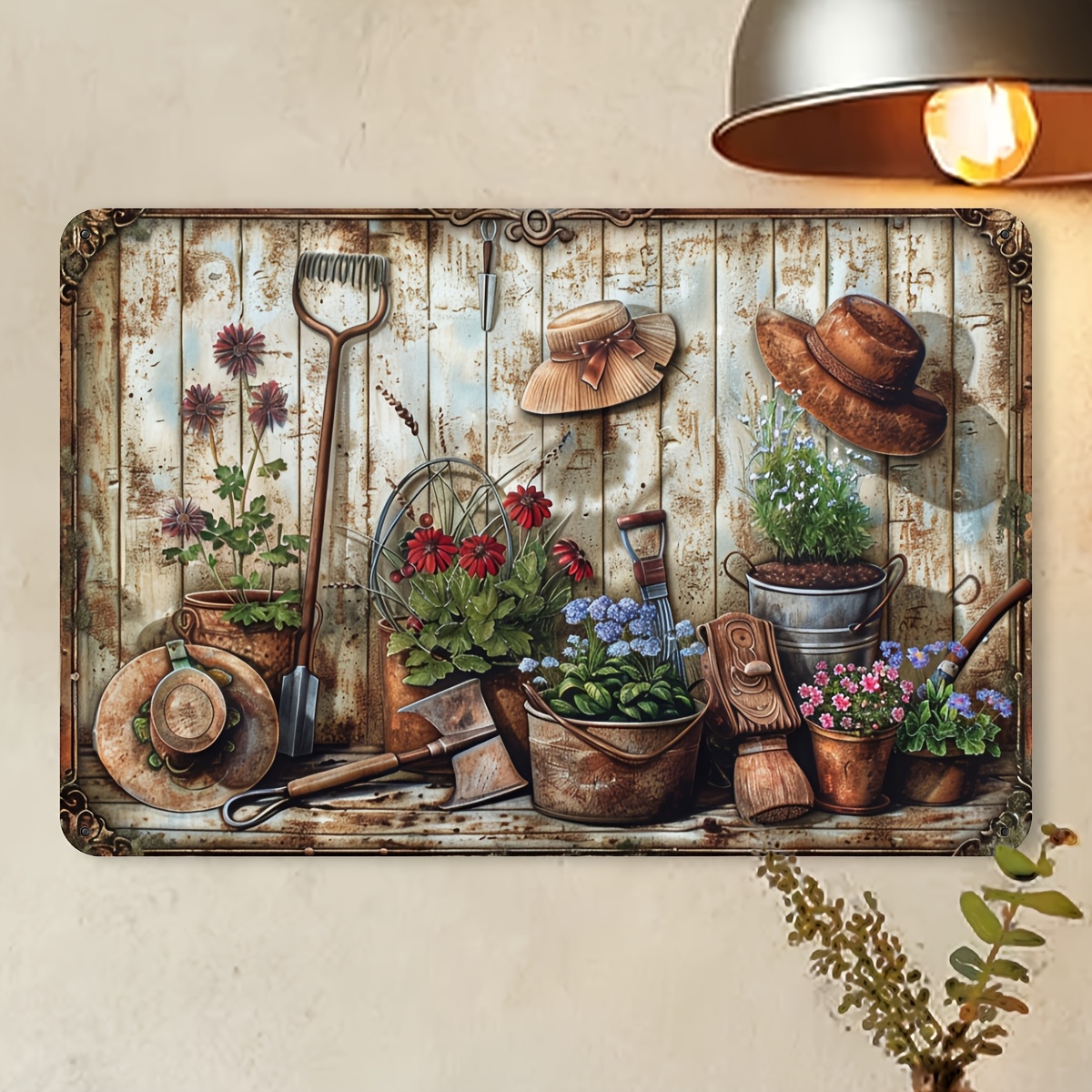 2D Flat, Vintage Floral Metal  - Gardening Tools Vintage recensie en prijs