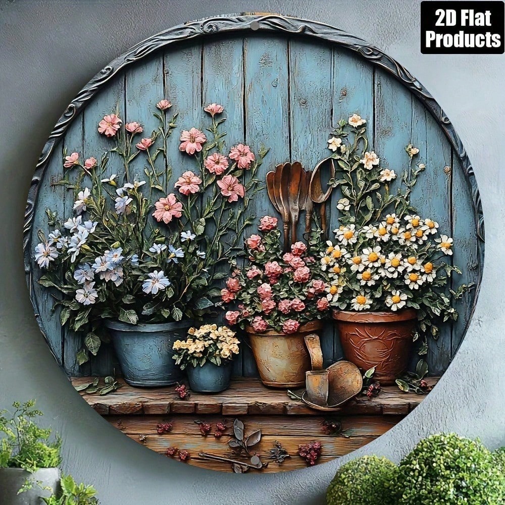 Vintage Round Aluminum Wall Ar - Gardening Tools Vintage recensie en prijs