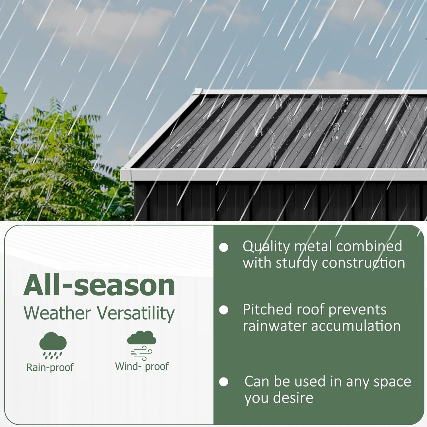 8x8 FT Outdoor Storage Shed, U - Gardening Tools Bundle recensie en prijs